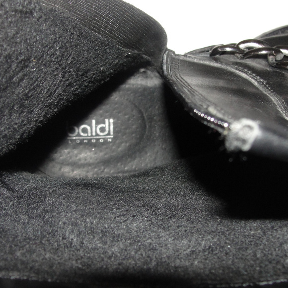 black leather baldi london ankle boots size 10 - Picture 5 of 6